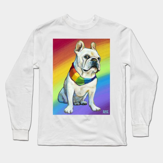 Bruley the Frenchie by Robert Phelps Long Sleeve T-Shirt by RobertPhelpsArt